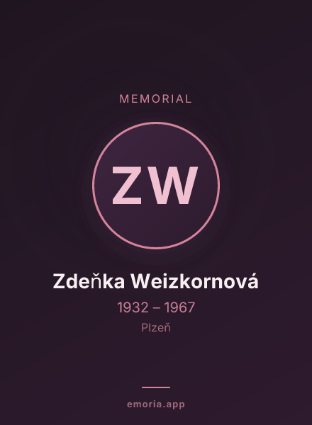 Memorial portrait of Zdeňka Weizkornová