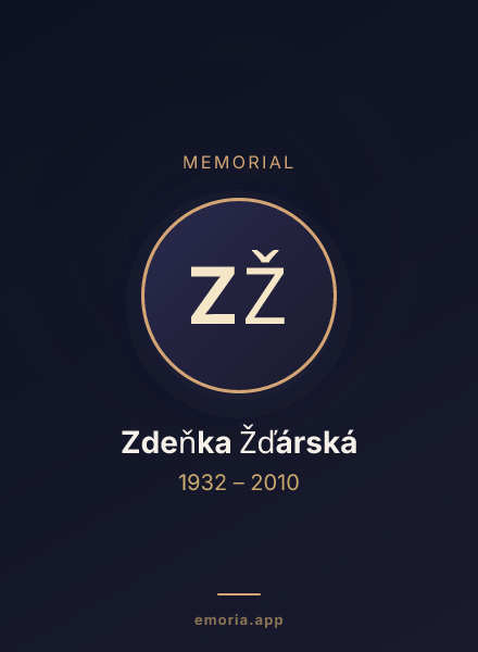 Memorial portrait of Zdeňka Žďárská