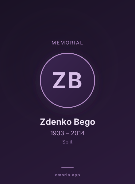Memorial portrait of Zdenko Bego