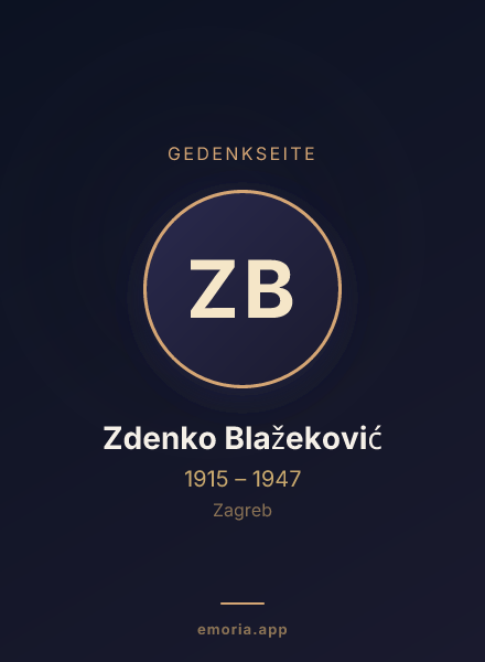 Gedenkportrait von Zdenko Blažeković