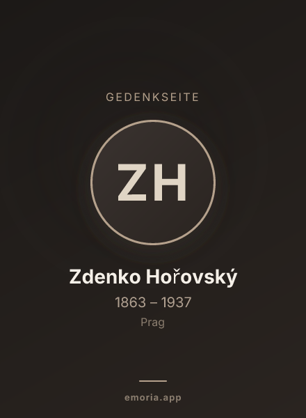 Gedenkportrait von Zdenko Hořovský