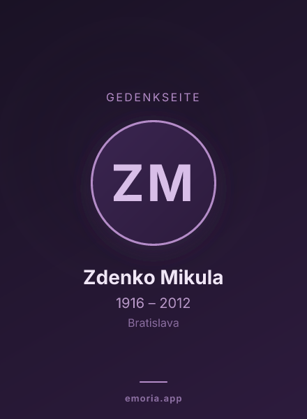 Gedenkportrait von Zdenko Mikula