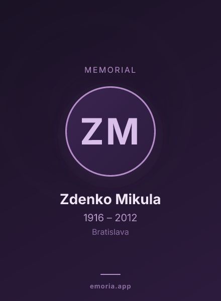 Memorial portrait of Zdenko Mikula