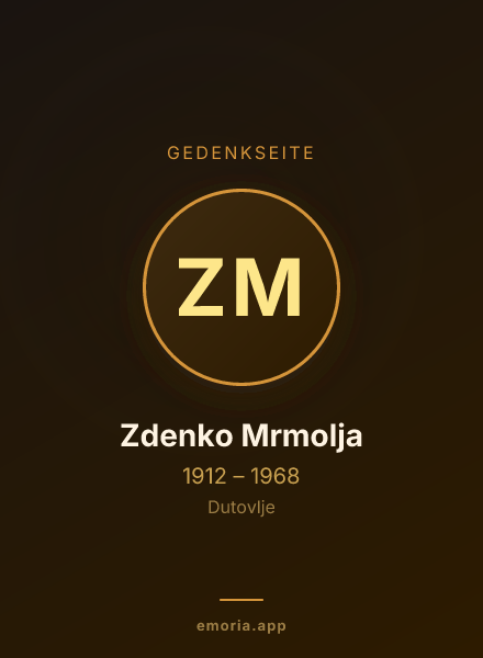 Gedenkportrait von Zdenko Mrmolja