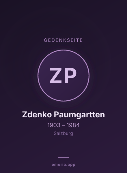 Gedenkportrait von Zdenko Paumgartten