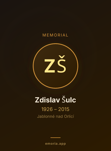 Memorial portrait of Zdislav Šulc