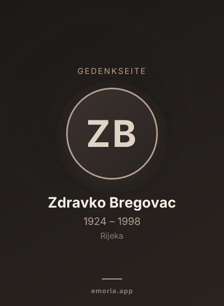 Gedenkportrait von Zdravko Bregovac