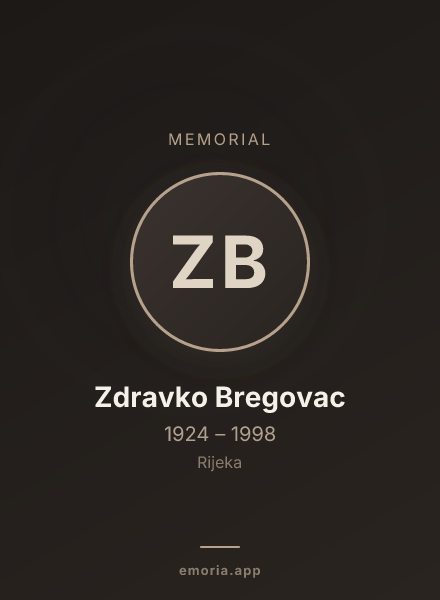 Memorial portrait of Zdravko Bregovac