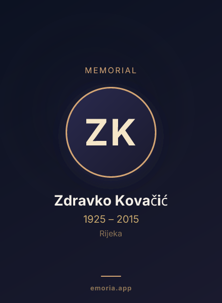 Memorial portrait of Zdravko Kovačić