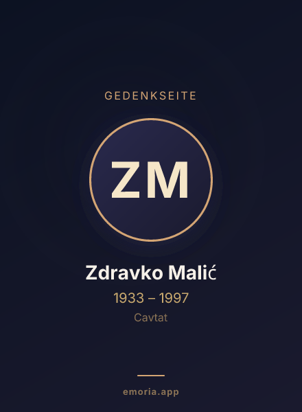 Gedenkportrait von Zdravko Malić
