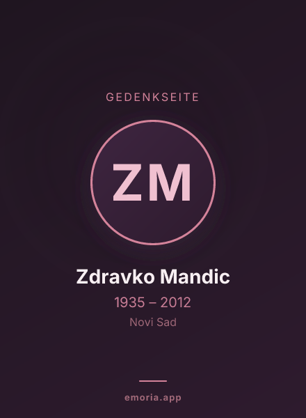 Gedenkportrait von Zdravko Mandic