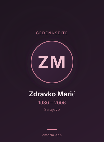 Gedenkportrait von Zdravko Marić