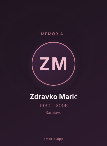 Memorial portrait of Zdravko Marić