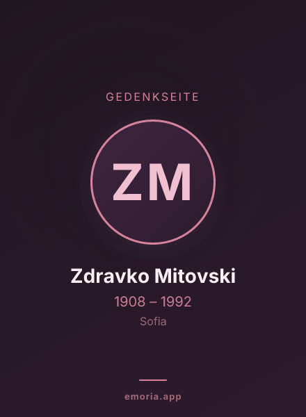 Gedenkportrait von Zdravko Mitovski