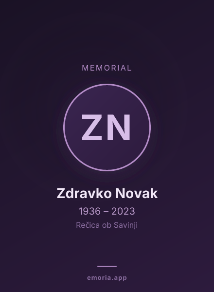 Memorial portrait of Zdravko Novak
