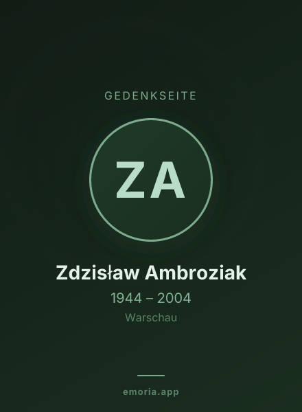 Gedenkportrait von Zdzisław Ambroziak