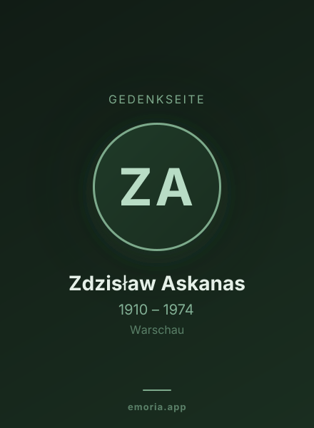 Gedenkportrait von Zdzisław Askanas