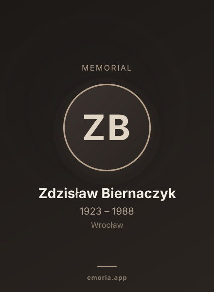 Memorial portrait of Zdzisław Biernaczyk