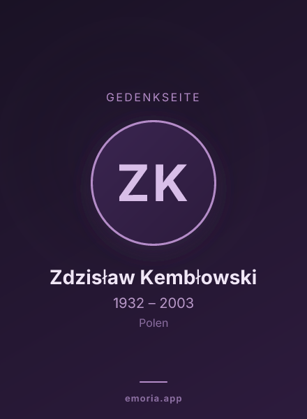 Gedenkportrait von Zdzisław Kembłowski