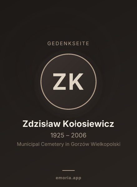 Gedenkportrait von Zdzisław Kołosiewicz