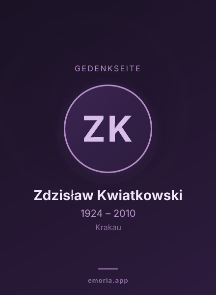 Gedenkportrait von Zdzisław Kwiatkowski