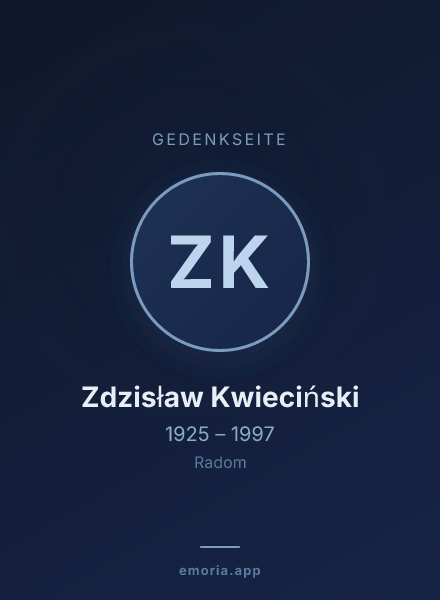 Gedenkportrait von Zdzisław Kwieciński