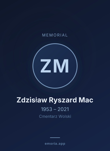 Memorial portrait of Zdzisław Ryszard Mac