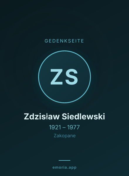 Gedenkportrait von Zdzisław Siedlewski