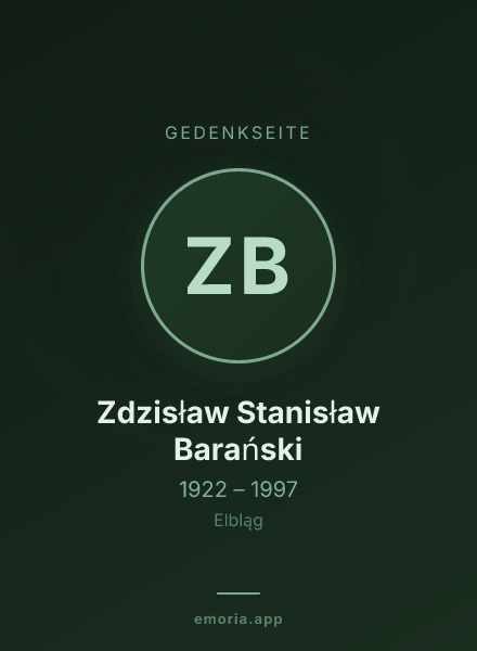 Gedenkportrait von Zdzisław Stanisław Barański