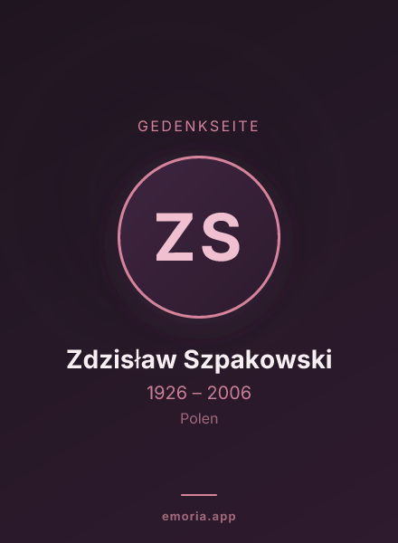 Gedenkportrait von Zdzisław Szpakowski