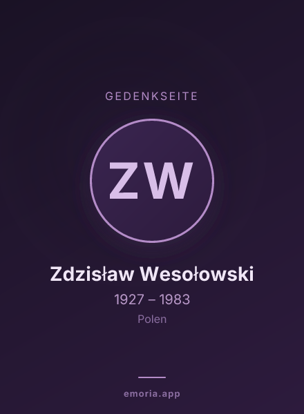 Gedenkportrait von Zdzisław Wesołowski