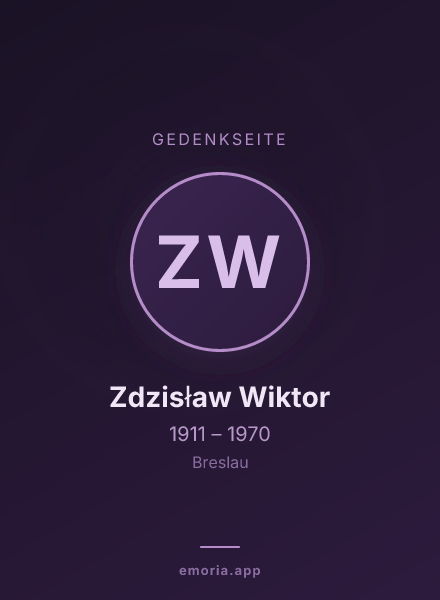 Gedenkportrait von Zdzisław Wiktor