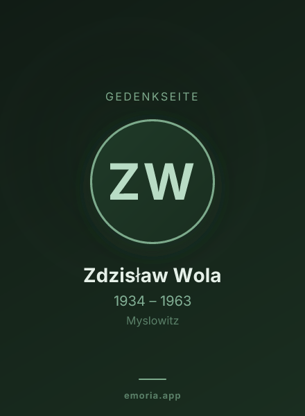 Gedenkportrait von Zdzisław Wola