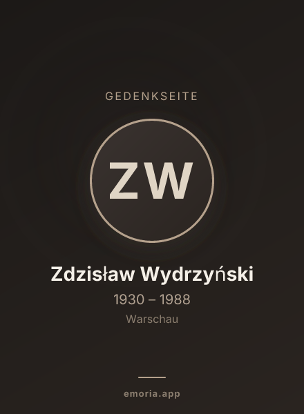 Gedenkportrait von Zdzisław Wydrzyński