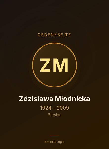 Gedenkportrait von Zdzisława Młodnicka