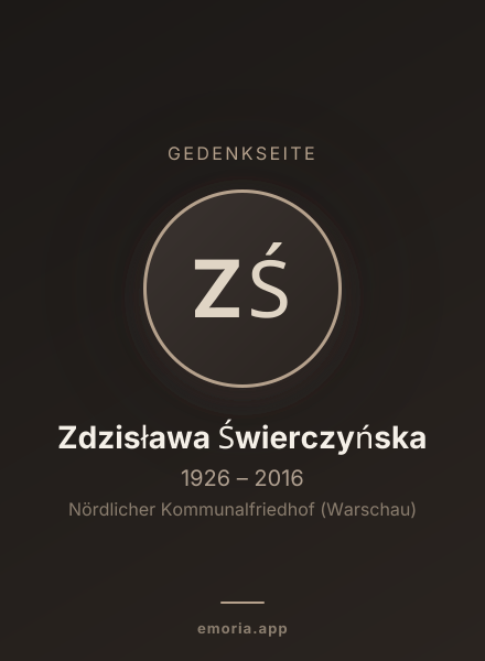 Gedenkportrait von Zdzisława Świerczyńska