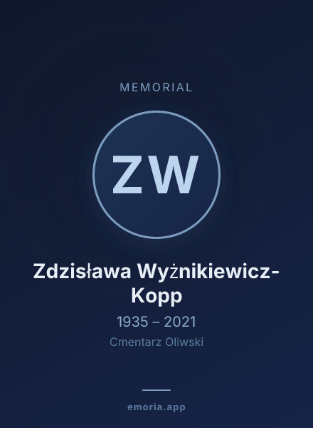 Memorial portrait of Zdzisława Wyżnikiewicz-Kopp