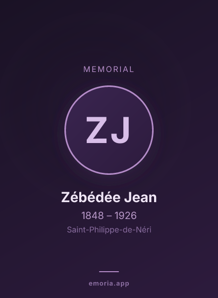 Memorial portrait of Zébédée Jean