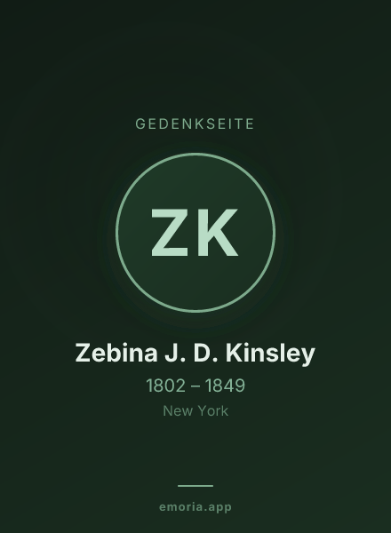 Gedenkportrait von Zebina J. D. Kinsley