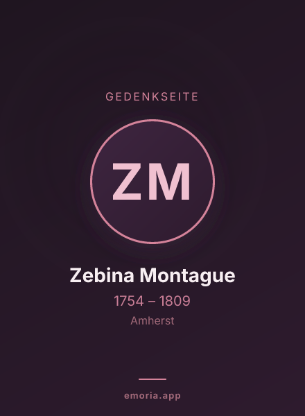 Gedenkportrait von Zebina Montague