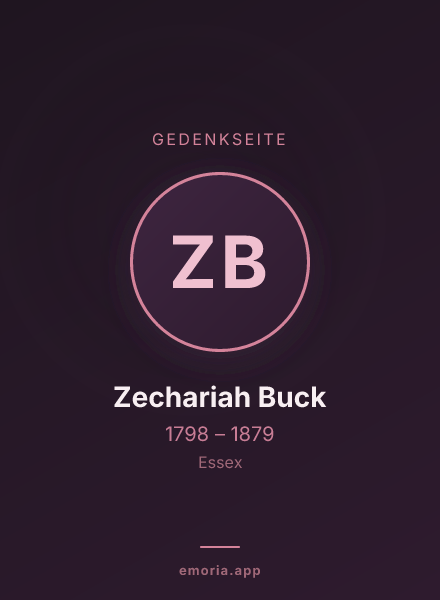 Gedenkportrait von Zechariah Buck