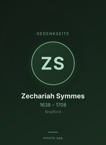 Gedenkportrait von Zechariah Symmes