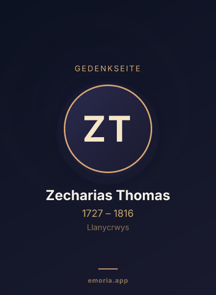 Gedenkportrait von Zecharias Thomas