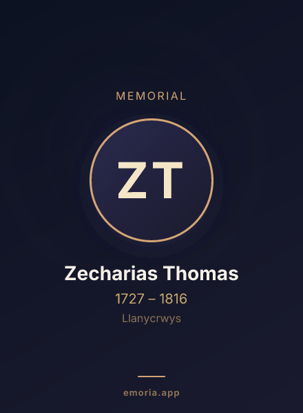 Memorial portrait of Zecharias Thomas