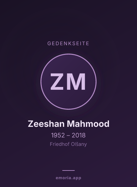 Gedenkportrait von Zeeshan Mahmood