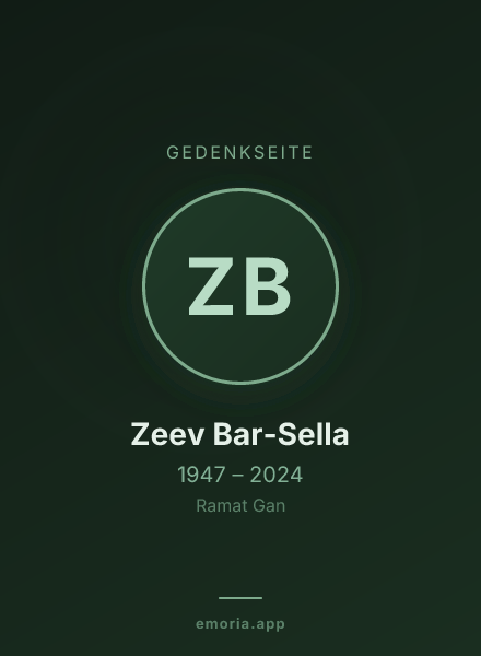 Gedenkportrait von Zeev Bar-Sella