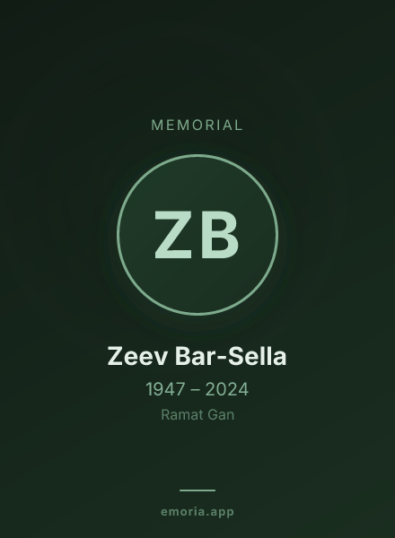 Memorial portrait of Zeev Bar-Sella