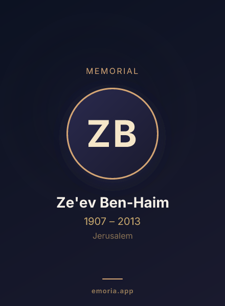 Memorial portrait of Ze'ev Ben-Haim
