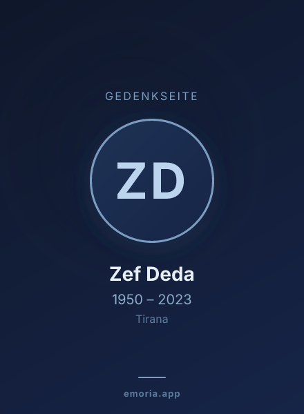 Gedenkportrait von Zef Deda