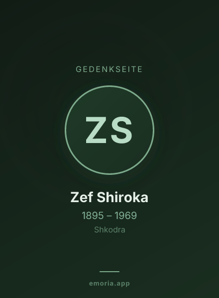 Gedenkportrait von Zef Shiroka